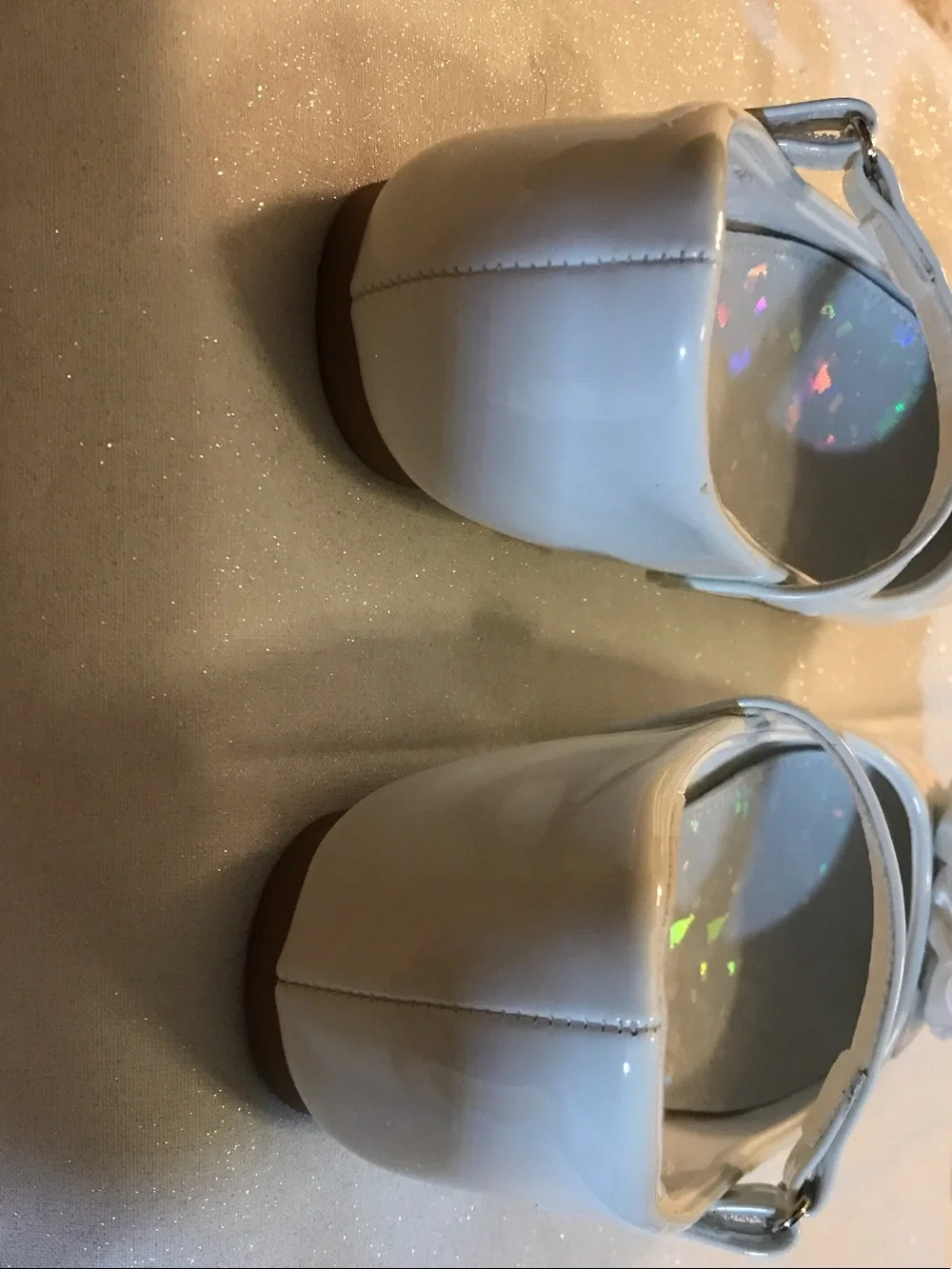 Toddler Girls White Floral Mary Jane Dress Shoes - Size 10
